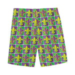 Mardi Gras Fleur De Lis Pattern Print Men's Sports Shorts