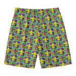Mardi Gras Fleur De Lis Pattern Print Men's Swim Trunks