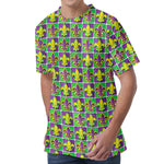 Mardi Gras Fleur De Lis Pattern Print Men's Velvet T-Shirt