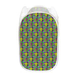 Mardi Gras Fleur De Lis Pattern Print Mesh Laundry Hamper