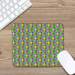Mardi Gras Fleur De Lis Pattern Print Mouse Pad
