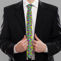 Mardi Gras Fleur De Lis Pattern Print Necktie