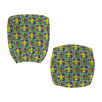 Mardi Gras Fleur De Lis Pattern Print Office Chair Cover