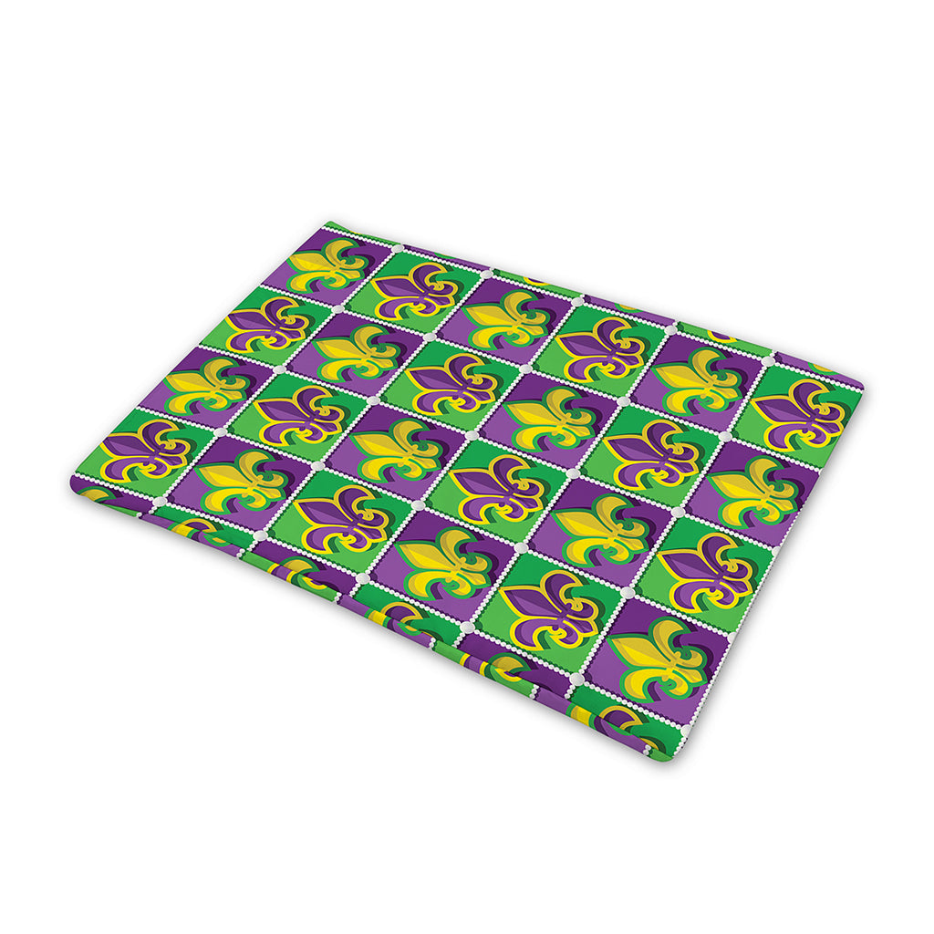 Mardi Gras Fleur De Lis Pattern Print Pet Cooling Mat Cover