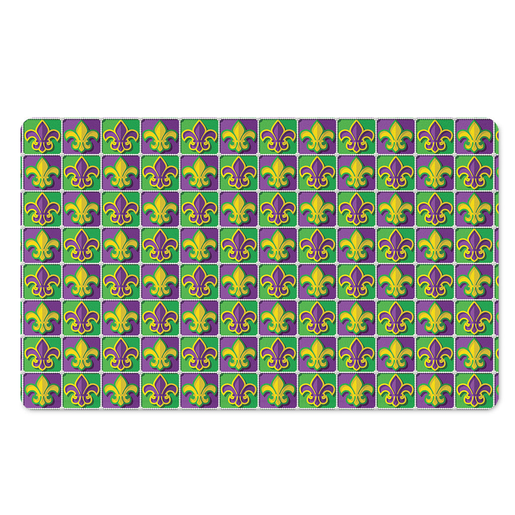 Mardi Gras Fleur De Lis Pattern Print Polyester Doormat