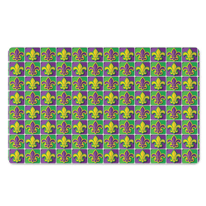 Mardi Gras Fleur De Lis Pattern Print Polyester Doormat