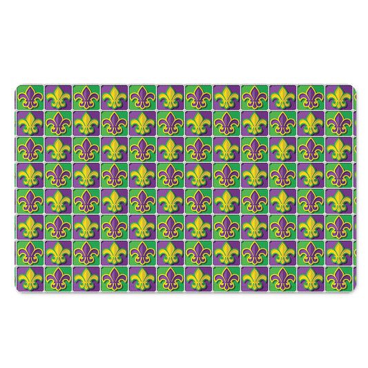 Mardi Gras Fleur De Lis Pattern Print Polyester Doormat