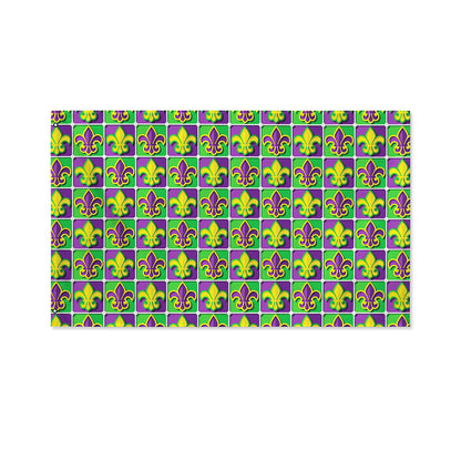 Mardi Gras Fleur De Lis Pattern Print Polyester Flag