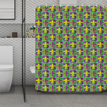 Mardi Gras Fleur De Lis Pattern Print Polyester Shower Curtain