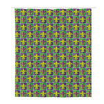 Mardi Gras Fleur De Lis Pattern Print Polyester Shower Curtain