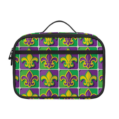 Mardi Gras Fleur De Lis Pattern Print Portable Lunch Bag