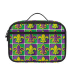 Mardi Gras Fleur De Lis Pattern Print Portable Lunch Bag