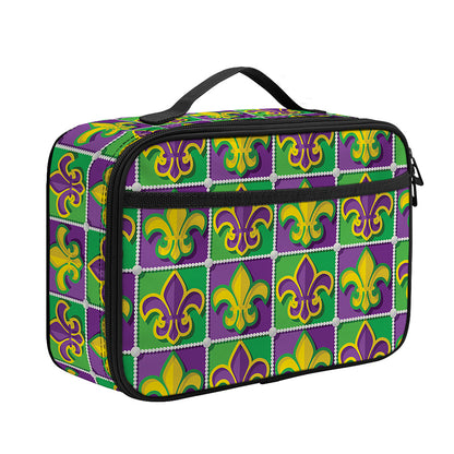 Mardi Gras Fleur De Lis Pattern Print Portable Lunch Bag