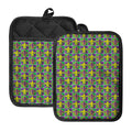 Mardi Gras Fleur De Lis Pattern Print Pot Holders With Pocket