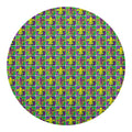 Mardi Gras Fleur De Lis Pattern Print Round Blanket