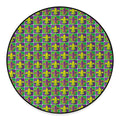 Mardi Gras Fleur De Lis Pattern Print Round Floor Mat
