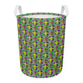 Mardi Gras Fleur De Lis Pattern Print Round Laundry Basket