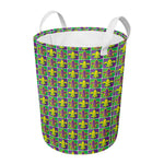 Mardi Gras Fleur De Lis Pattern Print Round Laundry Basket