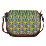 Mardi Gras Fleur De Lis Pattern Print Saddle Bag