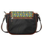Mardi Gras Fleur De Lis Pattern Print Saddle Bag