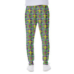 Mardi Gras Fleur De Lis Pattern Print Scuba Joggers