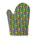Mardi Gras Fleur De Lis Pattern Print Single Oven Mitt