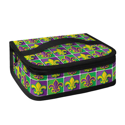 Mardi Gras Fleur De Lis Pattern Print Small Lunch Bag