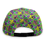 Mardi Gras Fleur De Lis Pattern Print Snapback Cap