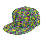 Mardi Gras Fleur De Lis Pattern Print Snapback Cap