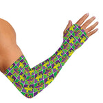 Mardi Gras Fleur De Lis Pattern Print Sun Protection Arm Sleeves