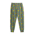 Mardi Gras Fleur De Lis Pattern Print Sweatpants