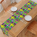 Mardi Gras Fleur De Lis Pattern Print Table Runner