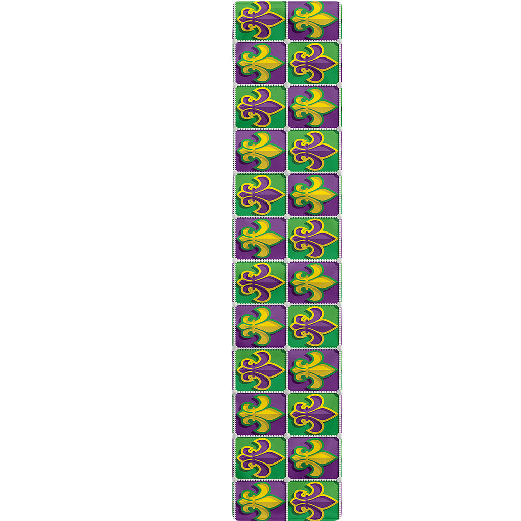 Mardi Gras Fleur De Lis Pattern Print Table Runner