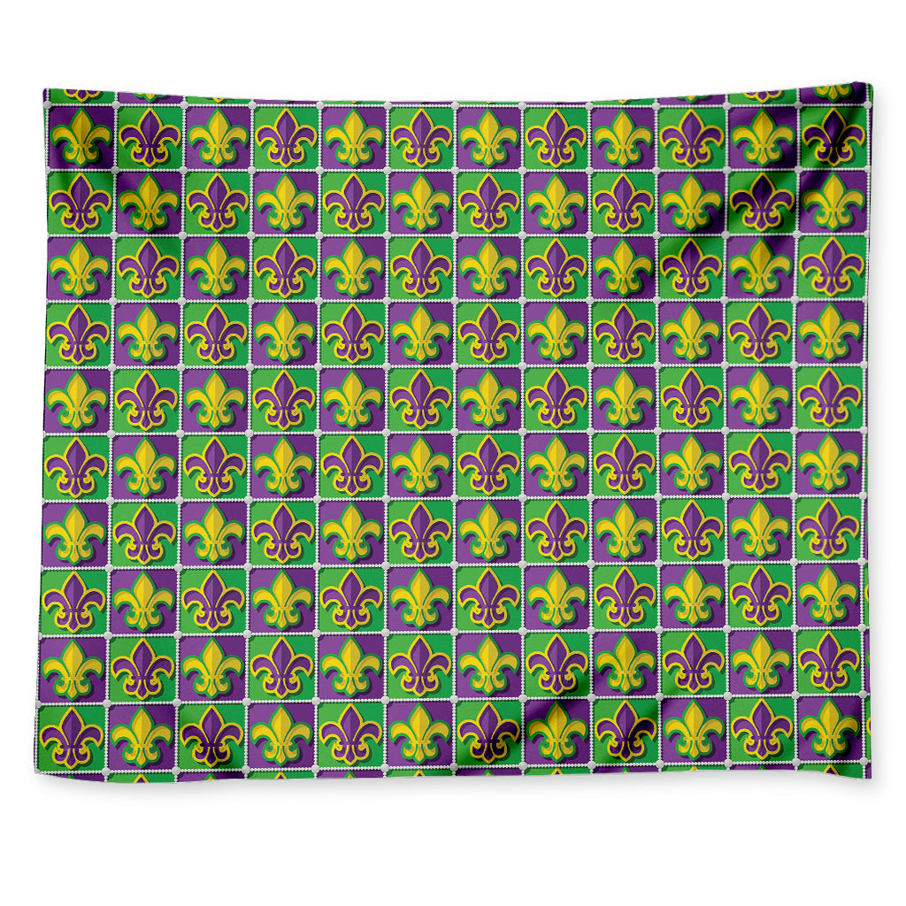 Mardi Gras Fleur De Lis Pattern Print Tapestry