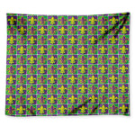 Mardi Gras Fleur De Lis Pattern Print Tapestry