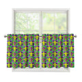 Mardi Gras Fleur De Lis Pattern Print Tier Curtains