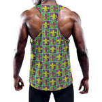 Mardi Gras Fleur De Lis Pattern Print Training Tank Top