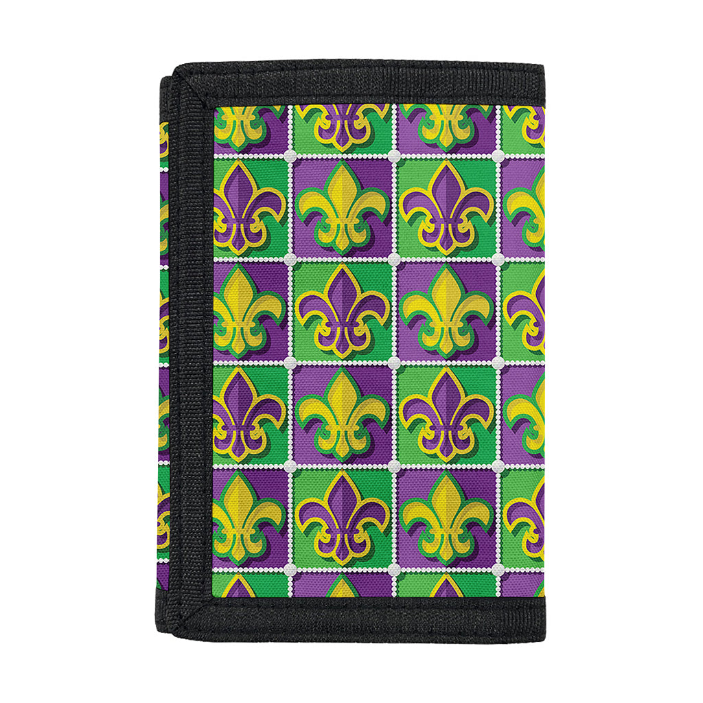 Mardi Gras Fleur De Lis Pattern Print Trifold Wallet