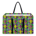 Mardi Gras Fleur De Lis Pattern Print Utility Tote Bag