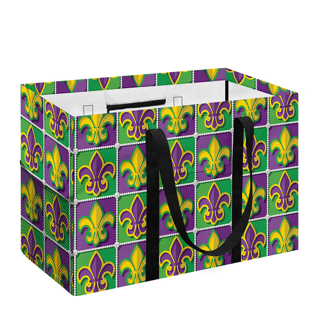 Mardi Gras Fleur De Lis Pattern Print Utility Tote Bag
