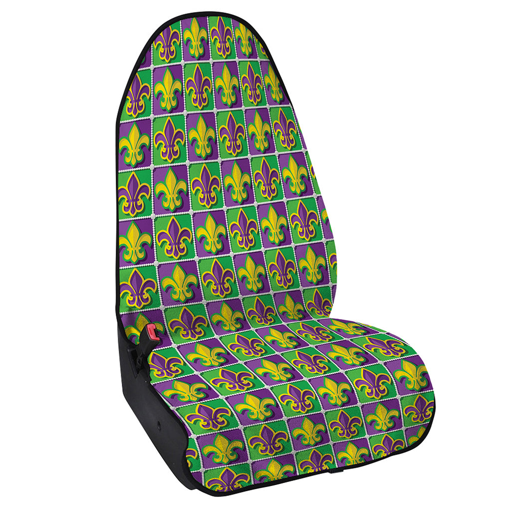 Mardi Gras Fleur De Lis Pattern Print Waterproof Car Seat Cover