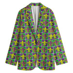 Mardi Gras Fleur De Lis Pattern Print Women's Blazer