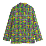 Mardi Gras Fleur De Lis Pattern Print Women's Blazer