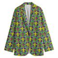 Mardi Gras Fleur De Lis Pattern Print Women's Cotton Blazer