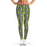 Mardi Gras Fleur De Lis Pattern Print Women's Leggings