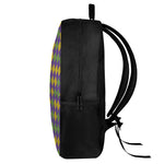 Mardi Gras Harlequin Pattern Print 17 Inch Backpack