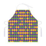 Mardi Gras Harlequin Pattern Print Adjustable Apron