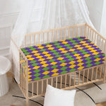 Mardi Gras Harlequin Pattern Print Baby Crib Sheet