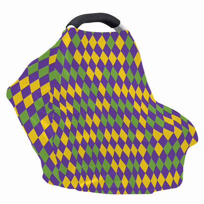 Mardi Gras Harlequin Pattern Print Baby Seat Cover