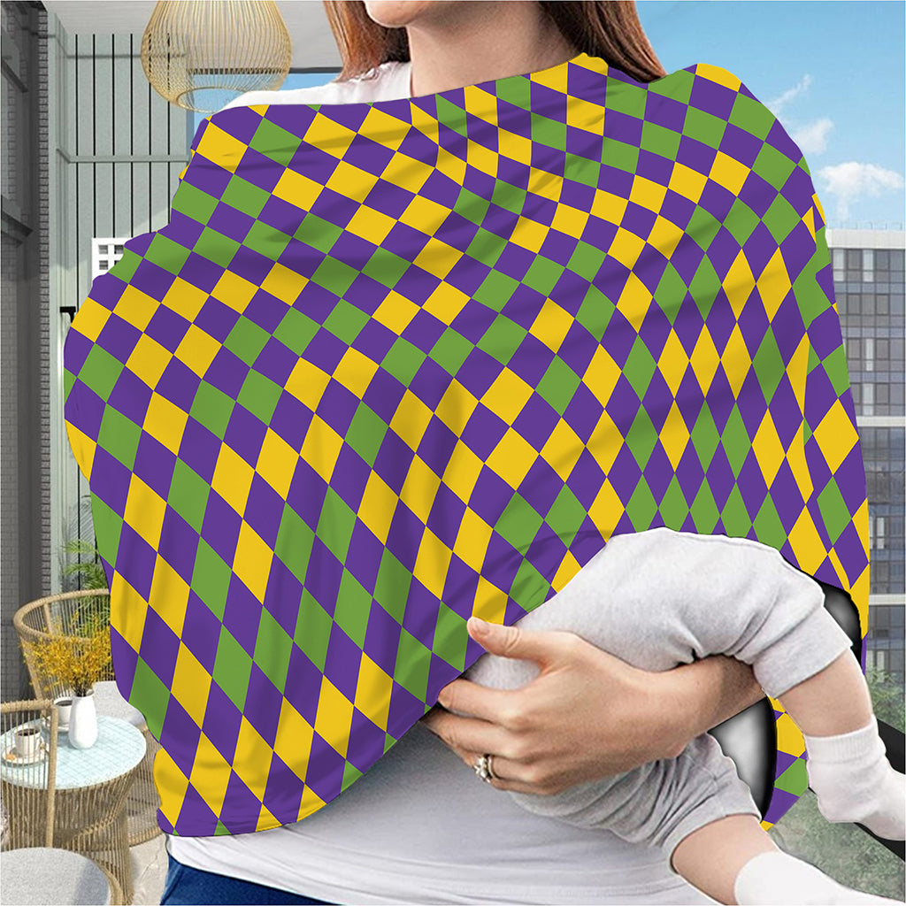 Mardi Gras Harlequin Pattern Print Baby Seat Cover